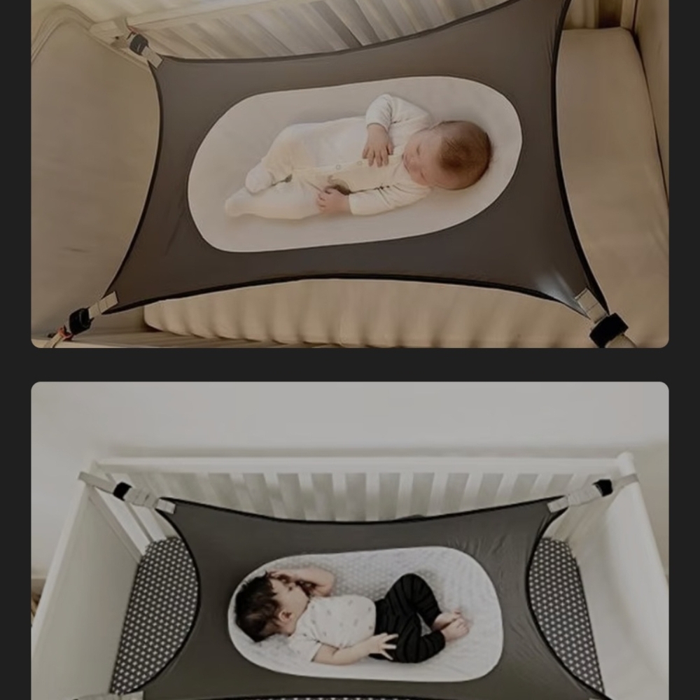 Newborn Baby Crib Hammock gray purple adjustable - Picture 3 of 3